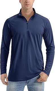 Men's UV Protection 1/4 Zip Long Sleeve Rash Guard UPF 50+ Long Sleeve Sports Shirts Long Sleeve Shirts