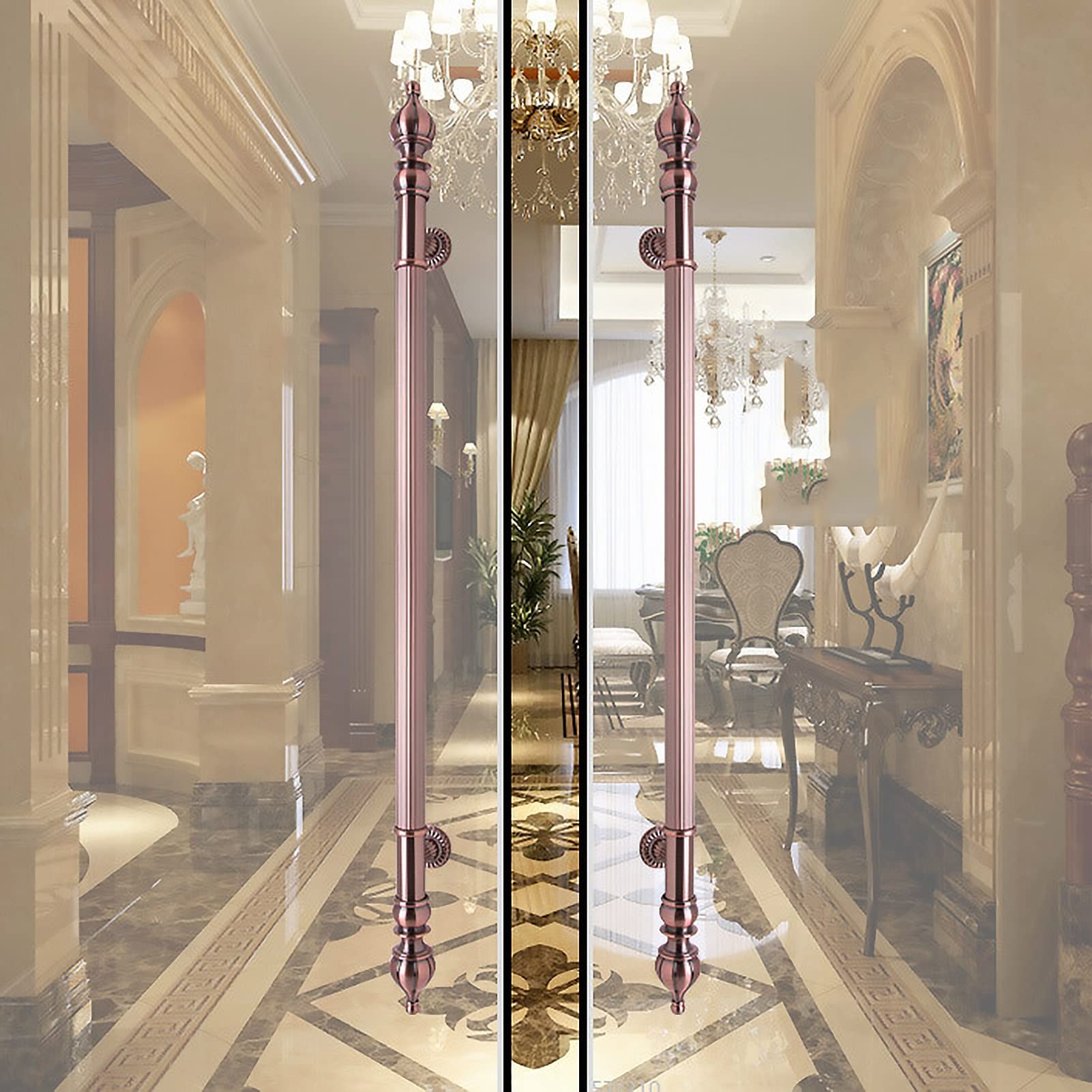 Maniglia per porta Maniglia per porta scorrevole del fienile Maniglia per porta push pull anticata dell'hotel, maniglie per cancelli extra lunghe da 24/32/40/48/60 pollici Set per doccia da