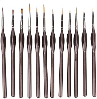 Ensemble de pinceaux à détails fins, 12 pièces Kit de pinceaux de peinture micro miniatures minuscules avec rangement pour peinture à l'échelle de modèle d'art à l'aquarelle à l'huile(12)