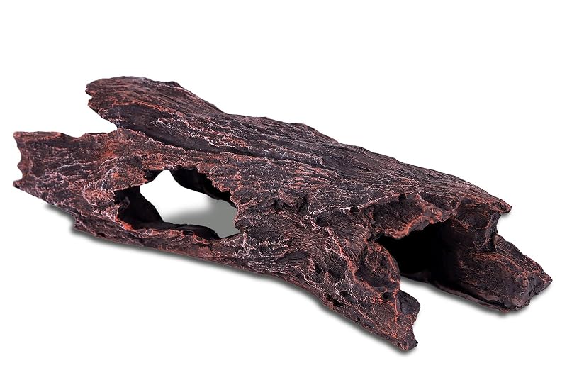 Enfeite para Aquário em Formato de Tronco Oco de Resina IBWell Tree Log GM2406A Marrom