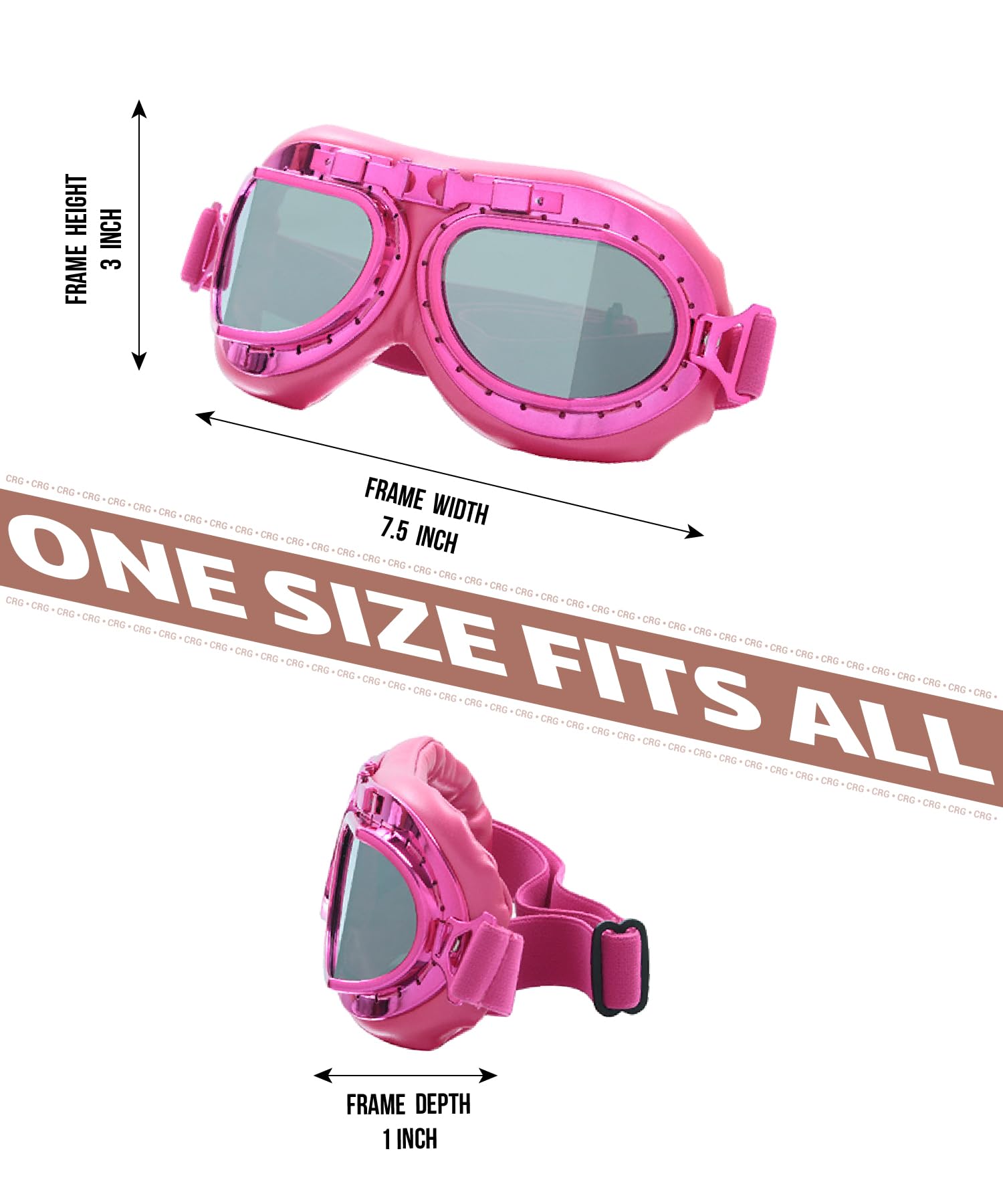 CRG Sports - Occhiali da motociclista stile pilota stile aviatore moto Cruiser T08 T08BCB
