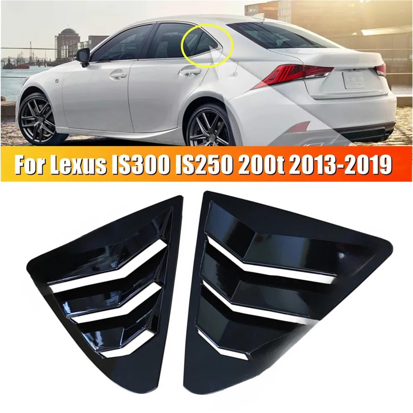 Osłona żaluzji tylnej szyby 2 SZTUKI Pasują Do Lexusa IS300 IS250 200t 2013-2019 Osłona tylnej szyby, boczna kratka wentylacyjna ABS