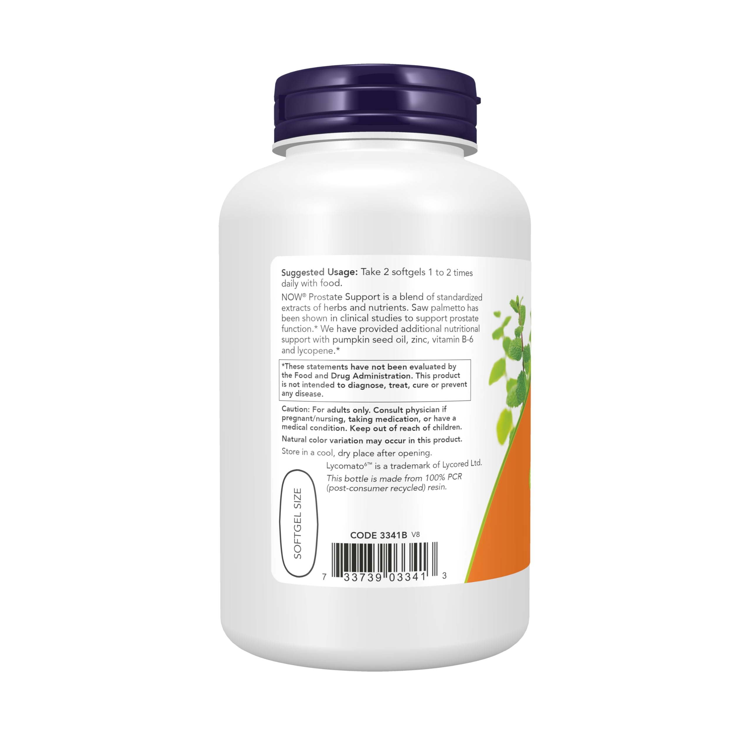 NOW Supplements, Prostate Support w/Standardized Saw Palmetto, 180 Softgels — Amazon image 3