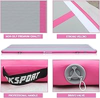 Vista 4 de AKSPORT Colchoneta inflable de gimnasia de 10 pies, 13 pies, 16 pies, 20 pies, 23 pies, con bomba de aire, para uso doméstico, entrenamiento