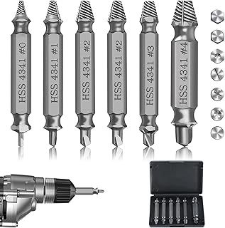 Stripped Screw Remover, Damaged Screw Bolt Extractor Set, Speed Out Drill Bits Guide Set (A) (Stripped Screw Remover)