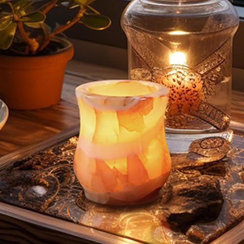 Miniatura 9 de Single Onyx Tealight Candle Holder, 2.8''x3.1'' Votive Candel Holder Handcrafted from Solid Onyx, Stone Candle Holder for or Weddings Parties,