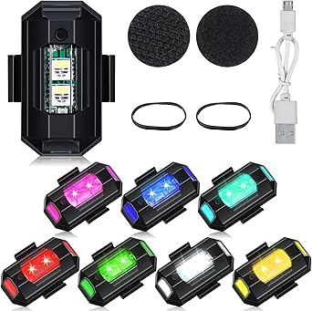 STARTECH Smart Safety Signal Warning Strobe Multicolor LED Light Pack of 1 - USB Rechargeable Waterproof for Motorbike, Helmet, Drone, Bicycle, Toys (1)