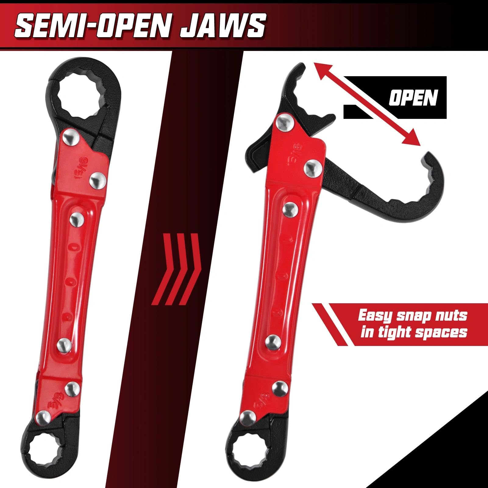 LEONTOOL Plumbing Tools Angle Stop Wrench Kit, Double Ended Pipe Wrench - Image 4