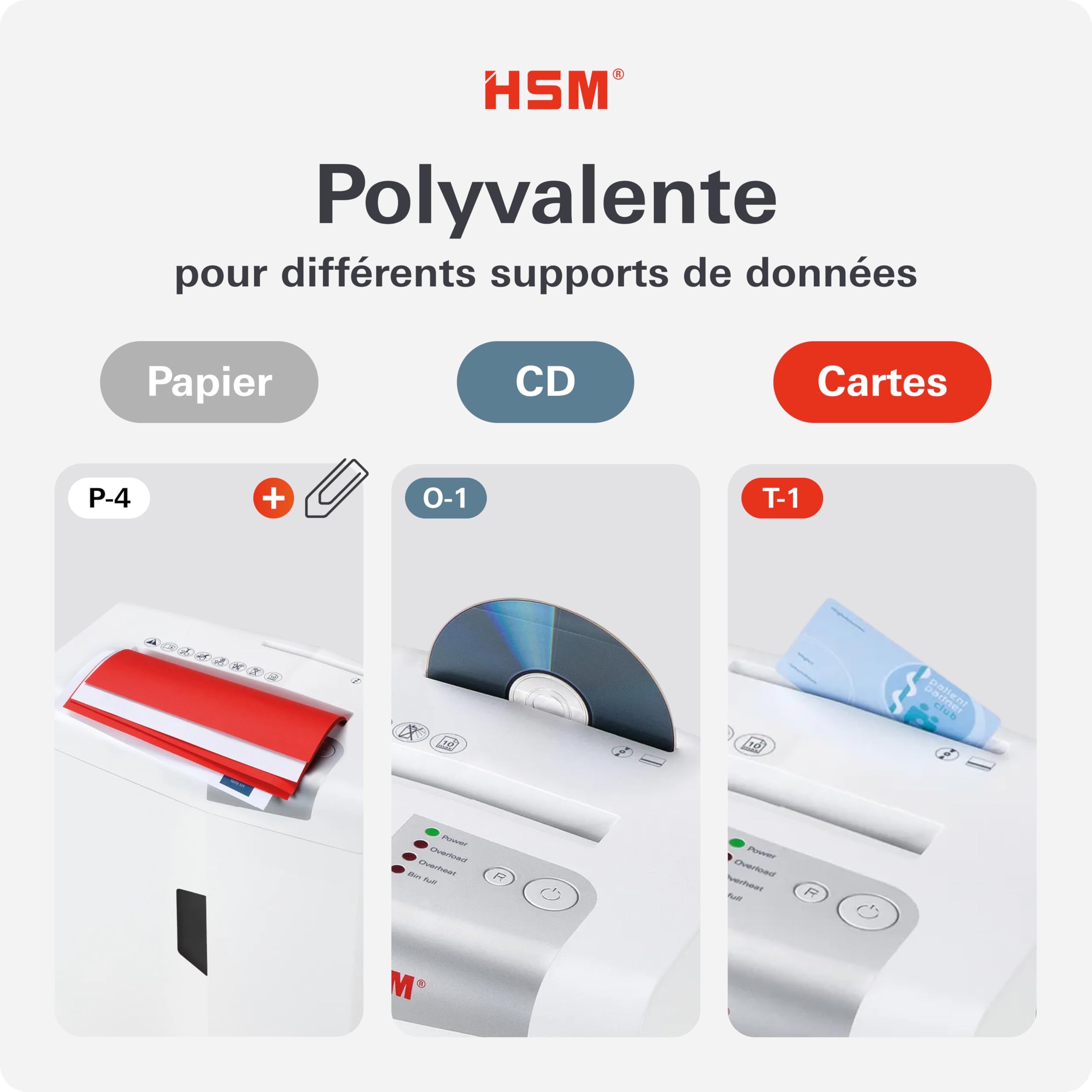 HSM shredstar X10 Destructeur de documents sécurité 3 10 feuilles coupe particules 4,5x30 mm Blanc Argent