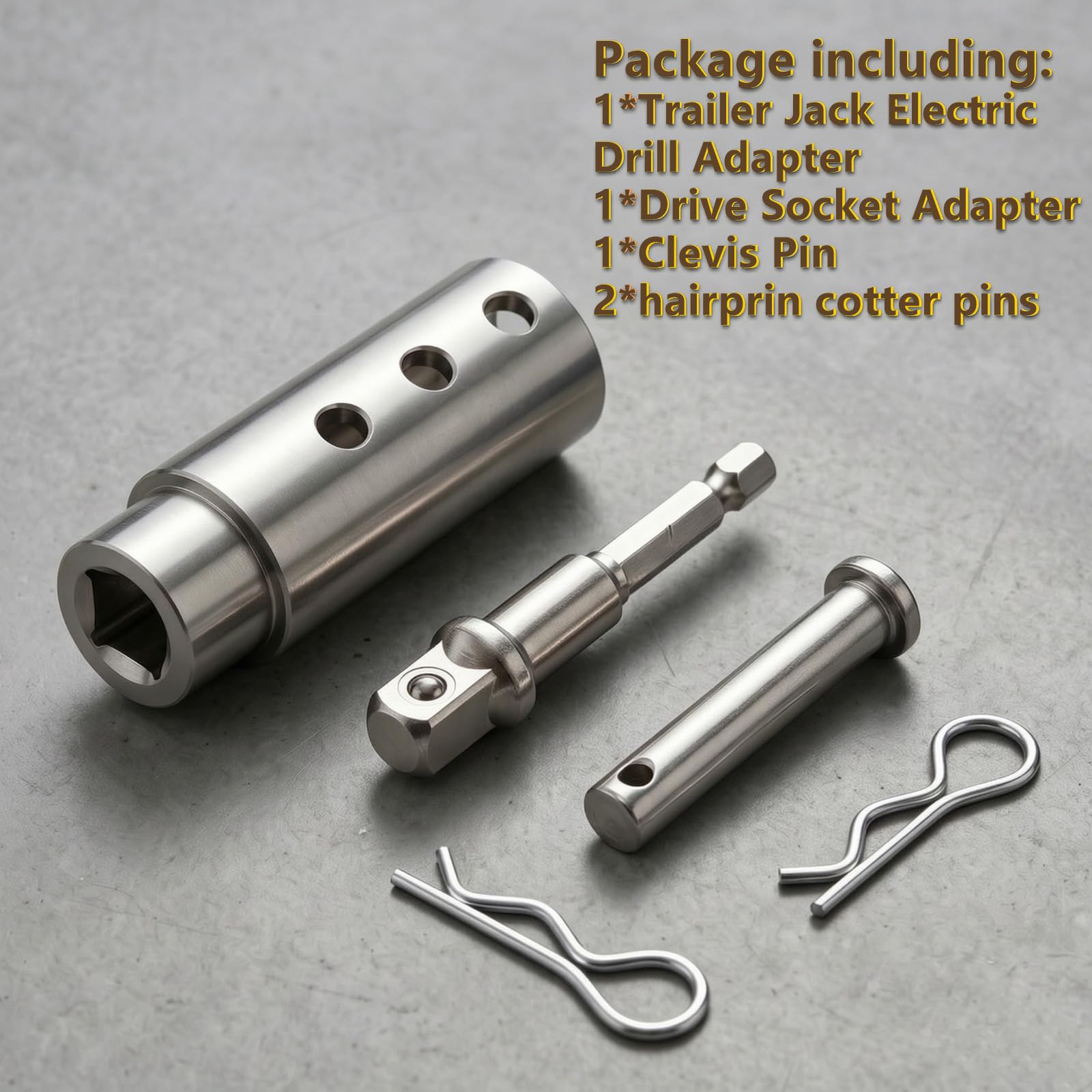 Trailer Jack Drill Adapter Compatible1 Inch Drive Shaft Heavy Duty Stainless Steel Power Jack Tool with 1/2" Socket Bit, Fits RV Camper,Construction Trailers — Amazon image 4