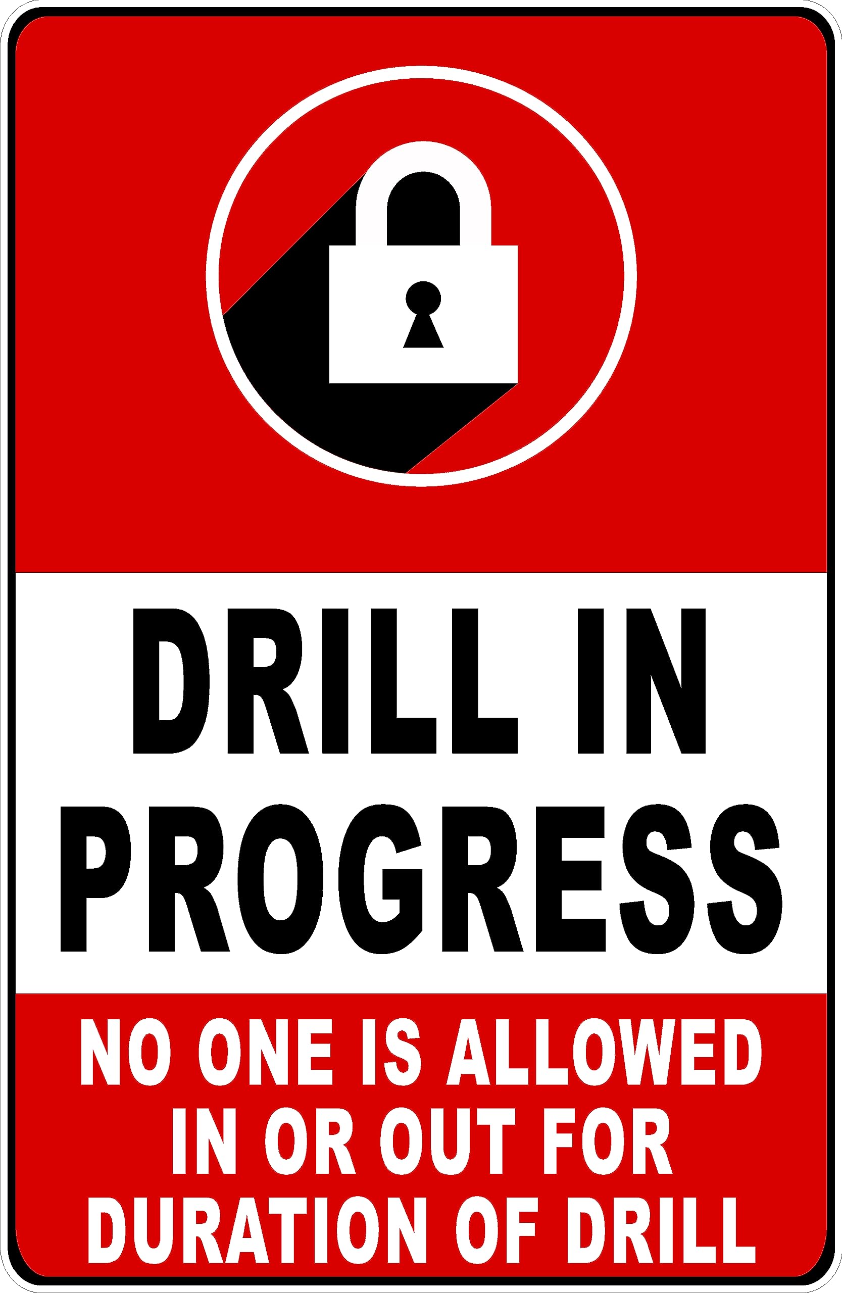 Construction Caution Metal Tin Sign, Drilling & Excavation Work In Progress Work Zone Wall Decor, 12x8 Inches Aluminum