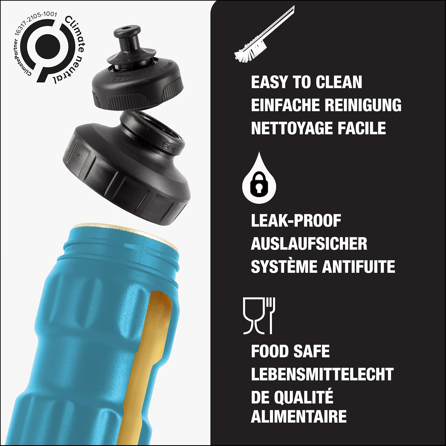 Sigg - Sports Water Bottle - WMB Sports Blue - With 3-Stage Sports Cap - Made in Switzerland - Leakproof - Lightweight - Metal - BPA Free - 25 Oz - Image 3