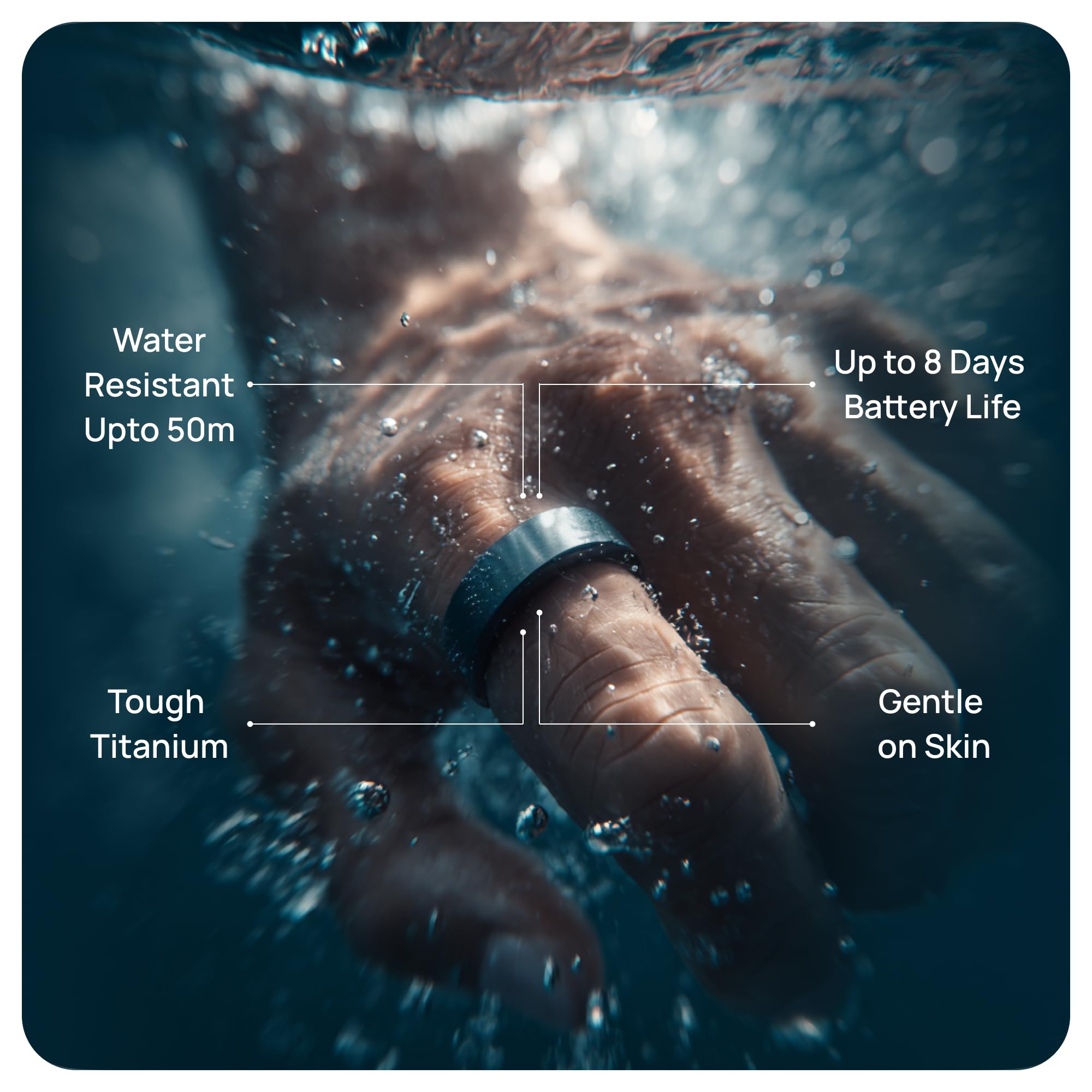 HART X2 - Anillo inteligente para mujeres y hombres, compra el kit de tallas primero, anillo avanzado de salud y fitness con rastreador de sueño, batería de más de 8 días, resistente al agua