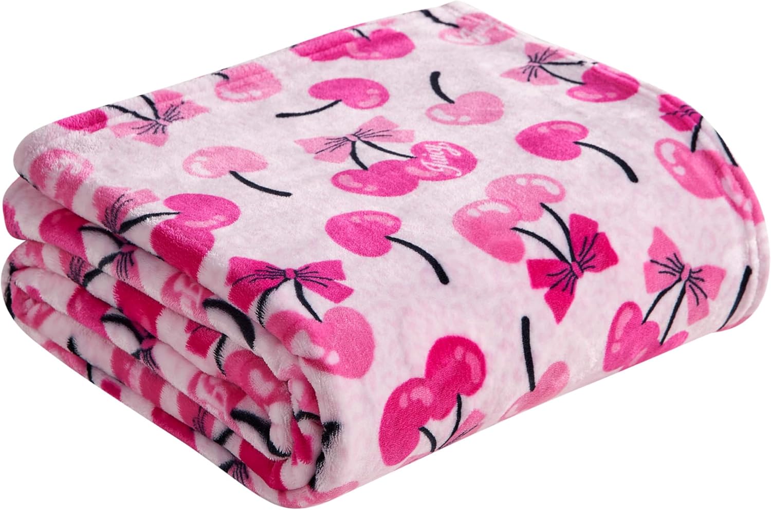 Juicy Couture Kids 50" x 70" Plush Throw Blanket, Berry Cheetah Pink Lightweight Warm Kids Blanket for Bed, Couch, & Travel