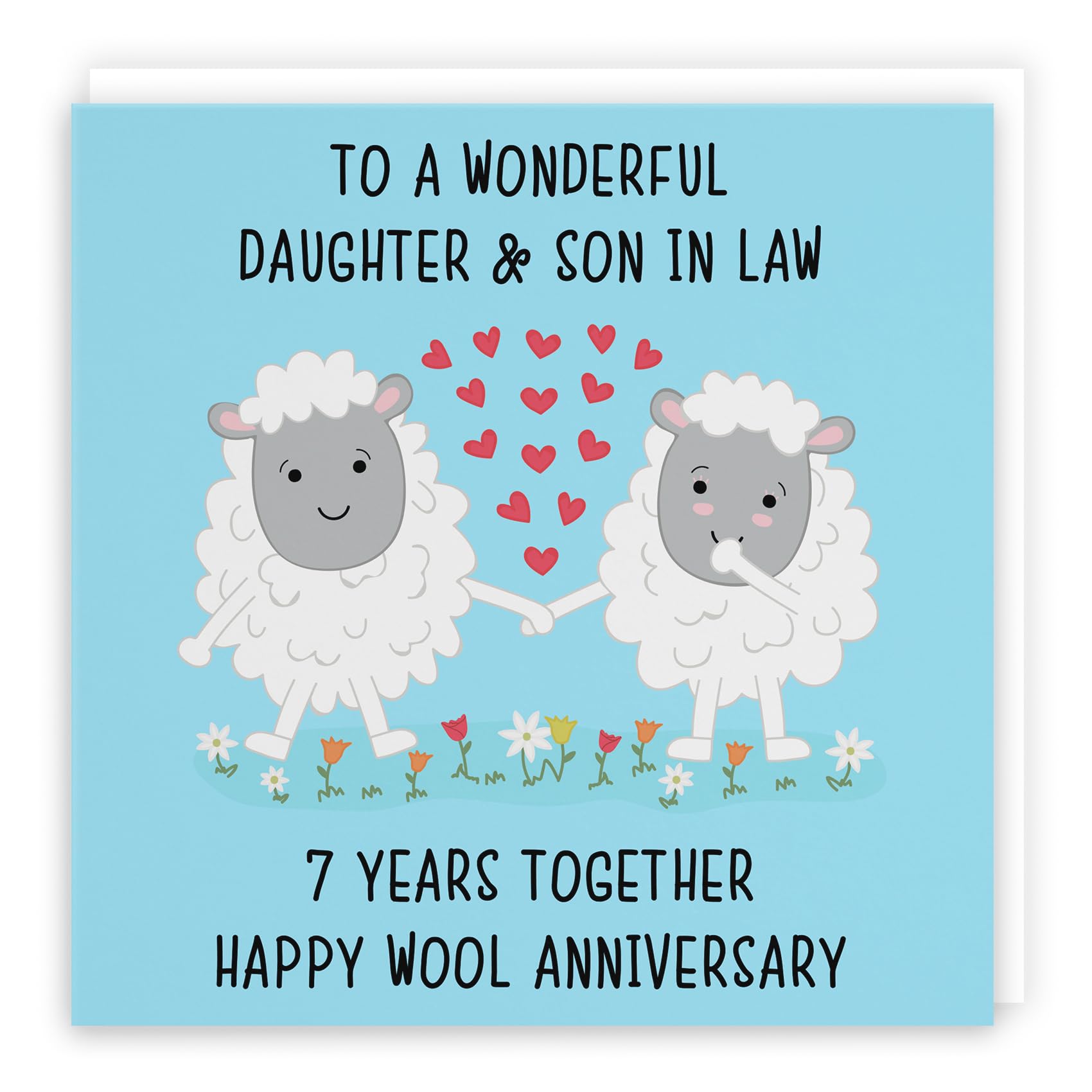 Hunts England, Daughter And Son In Law 7th Anniversary Card, To A Wonderful Daughter & Son In Law, 7 Years Together