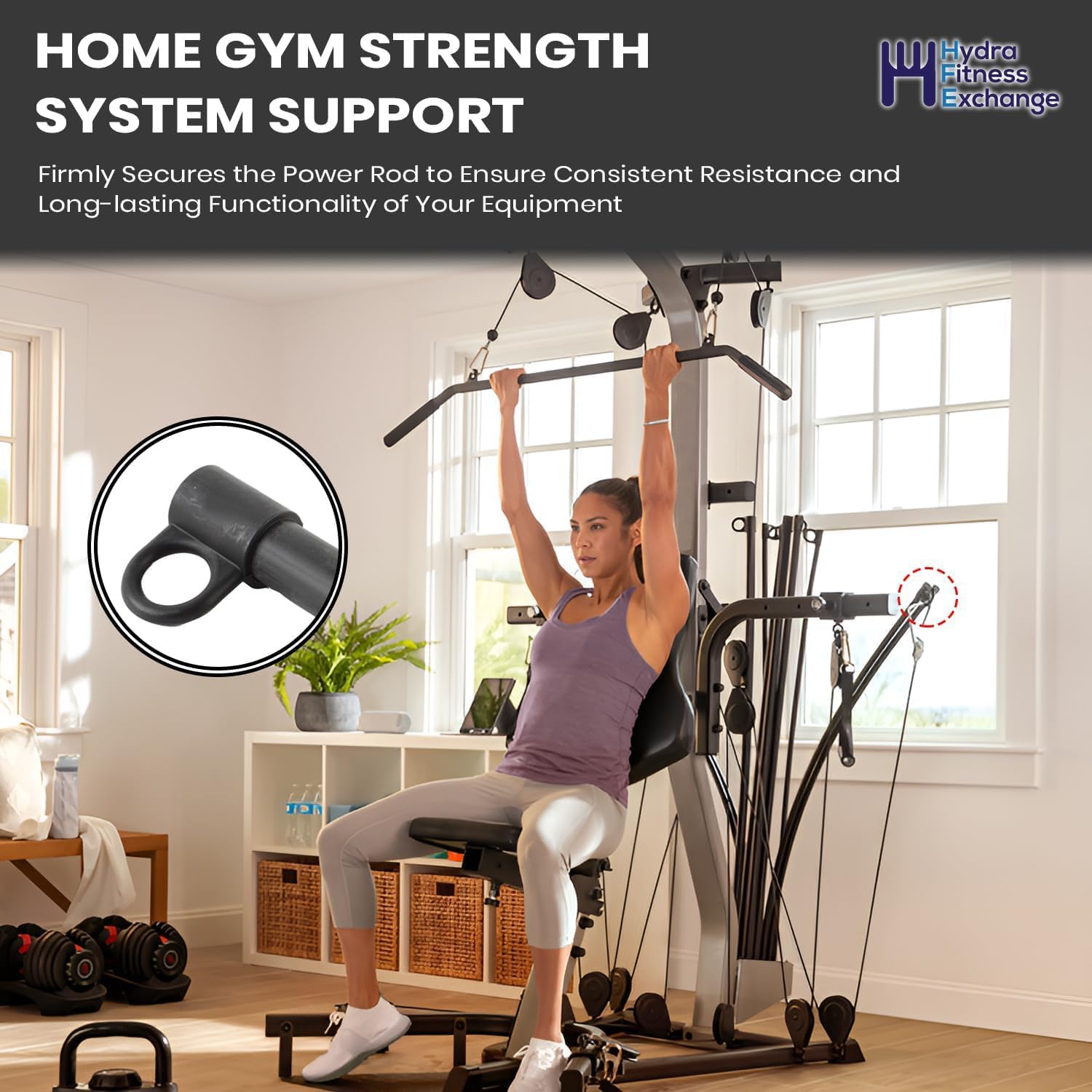 End Cap for 5lb, 30lb and 50lb Power Rod – Durable Nylon Rubber Replacement Gym Part Accessory for High Resistance Rods – Compatible with Bow-Flex Home Gym Strength System PR1000 PRO XTL Xtreme 2 SE