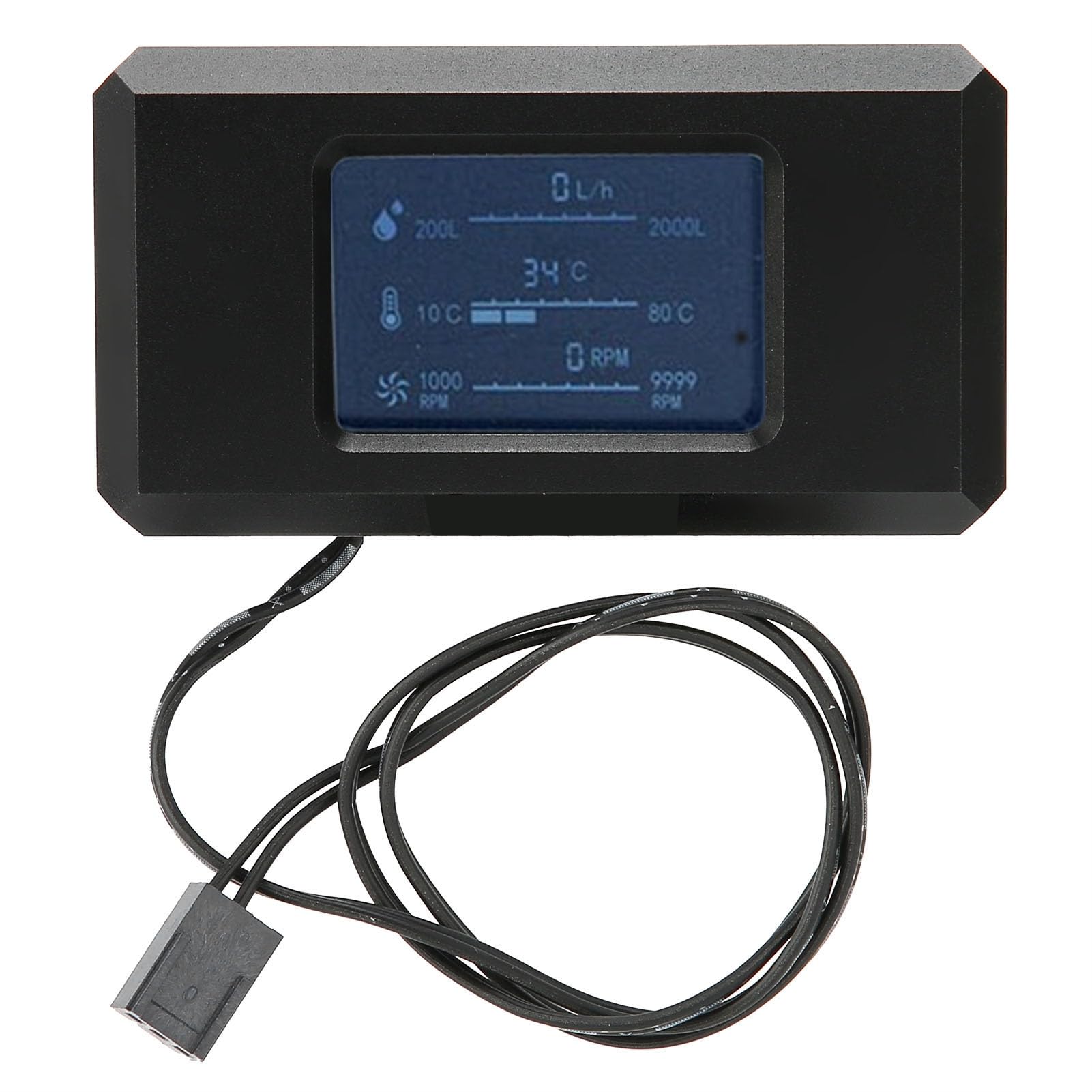 Termometr do Chłodzenia Wodnego Komputera PC, Inteligentny Wyświetlacz LCD z Monitorowaniem Prędkości Przepływu i Temperatury do Niestandardowych Konstrukcji Gier, Trwała Konstrukcja z