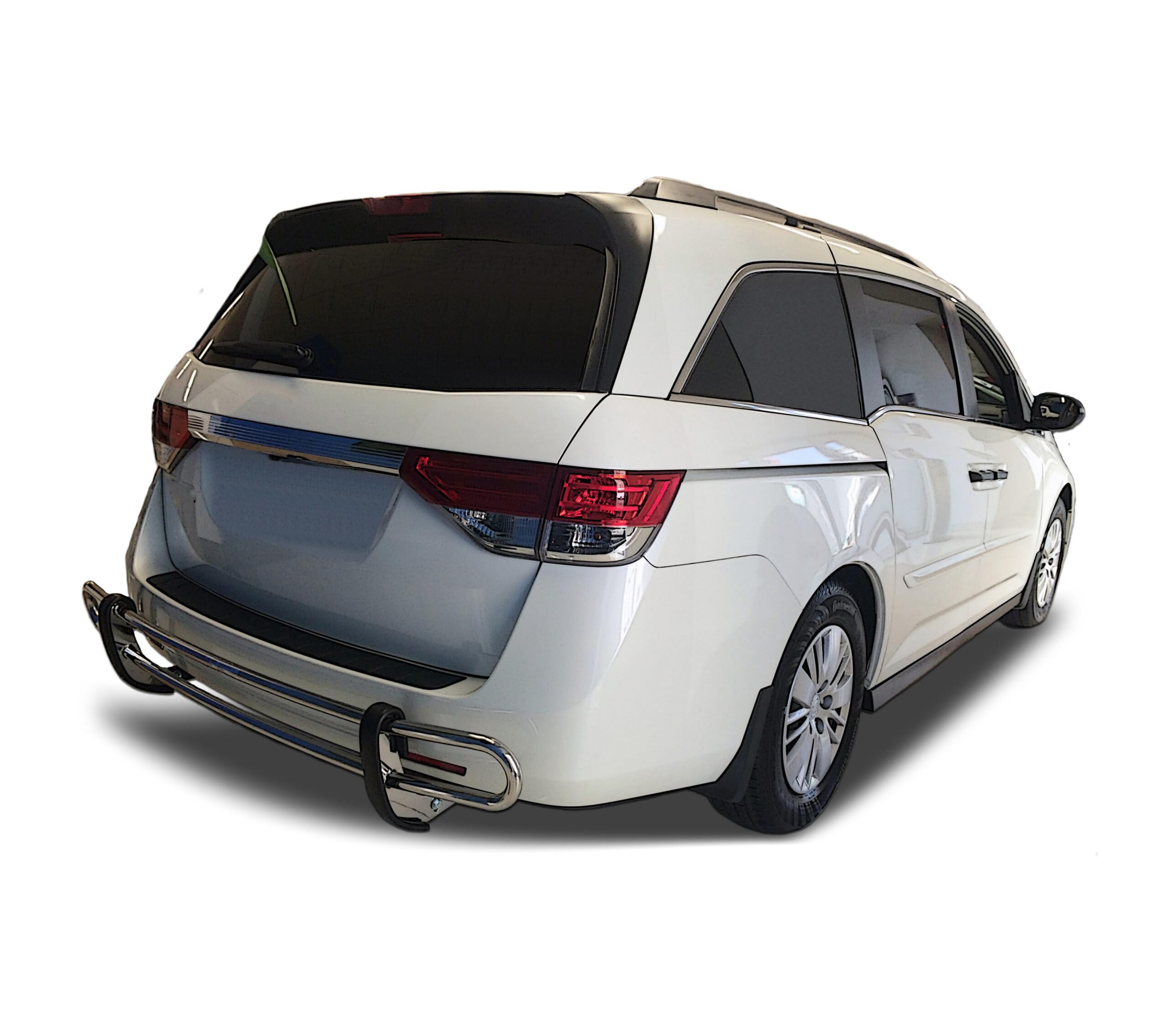 Black Horse Rear Bumper Guard Double Tube Stainless Steel Compatible with 2004-2017 Honda Odyssey-8HO1SS