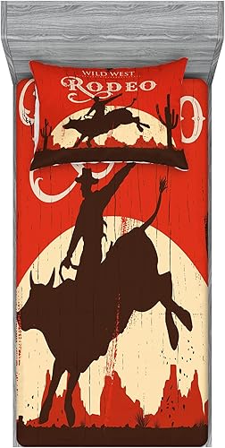 Miniatura 139 de Ambesonne Juego de sábanas bajeras y fundas de almohada, diseño retro de los videojuegos con botones de joystick vintage de los años 80 y 90, diseño