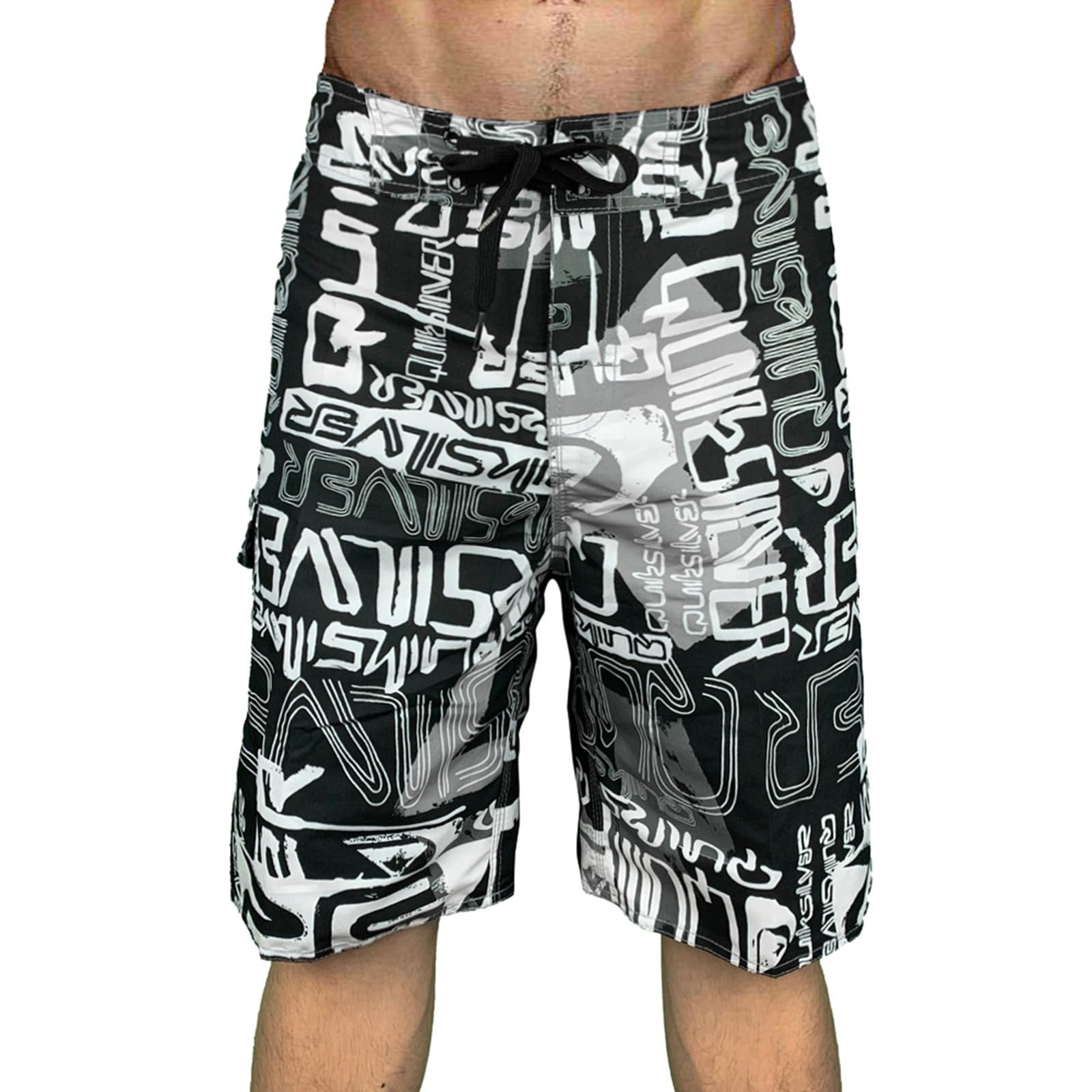 Generisch Bañador largo hasta la rodilla para hombre, fitness, deporte, talla grande, cinco pantalones de playa de secado rápido, pantalones cortos de baño sin red