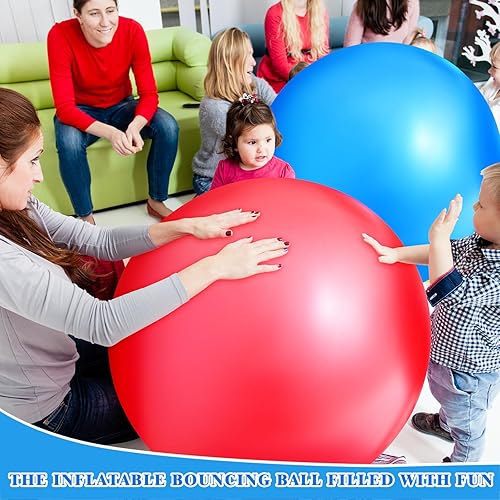 Miniatura 5 de Bola de rebote grande, bola de goma gigante inflable, bola inflable de kickball al aire libre, pelota de salto para actividades al aire libre, juego