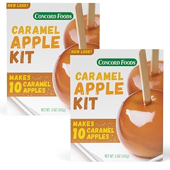 Concord Foods Caramel Apple Kit with 10 Sticks, 5oz Pack of 2