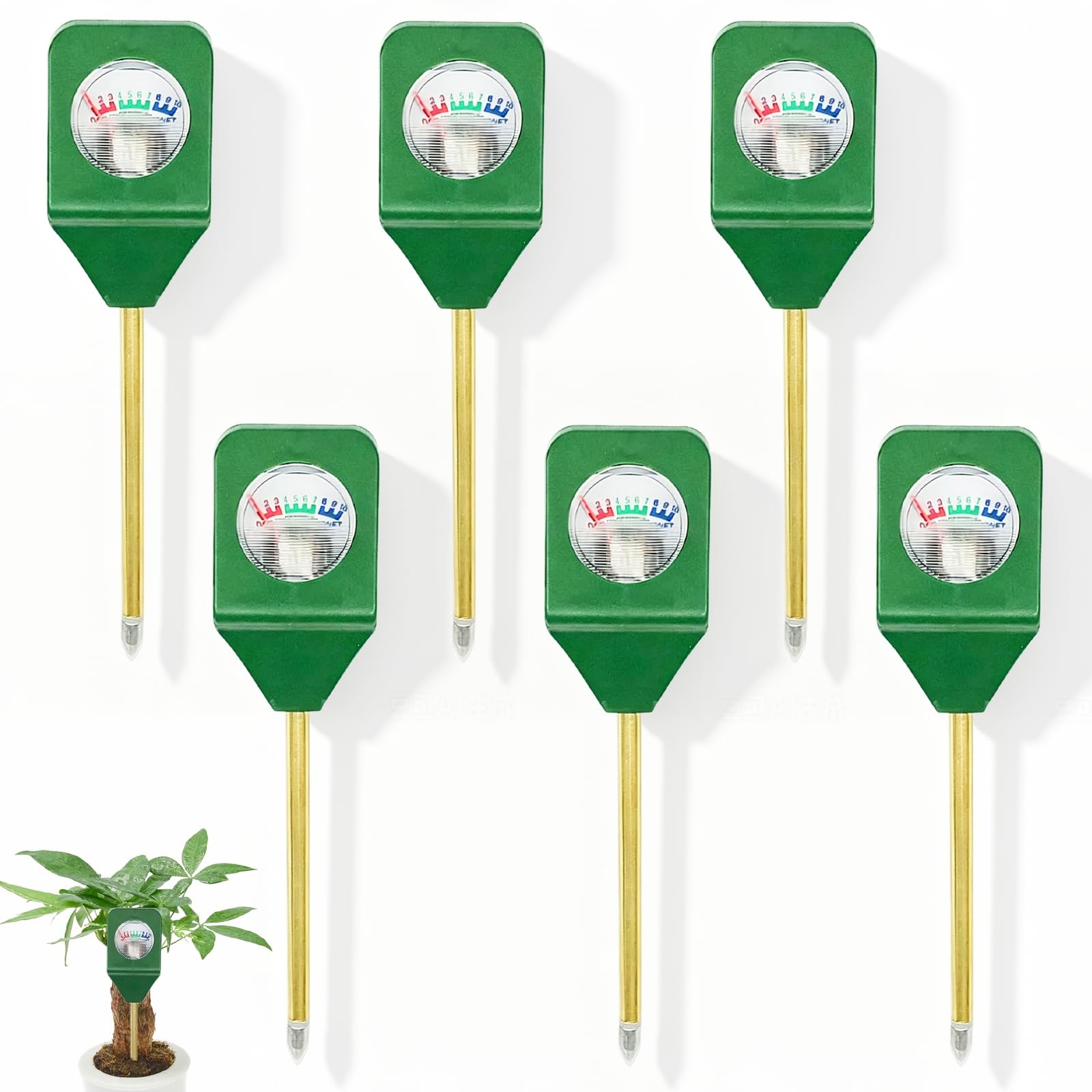 GAOUTO Feuchtigkeitsmesser für Pflanzen: 3 in 1 Feuchtigkeitsmesser Pflanzen, Bodenmessgerät mit PH/Temperatur/Licht, Geeignet für Gartenarbeit,Rasen,Landwirtschaft und Außen (6)