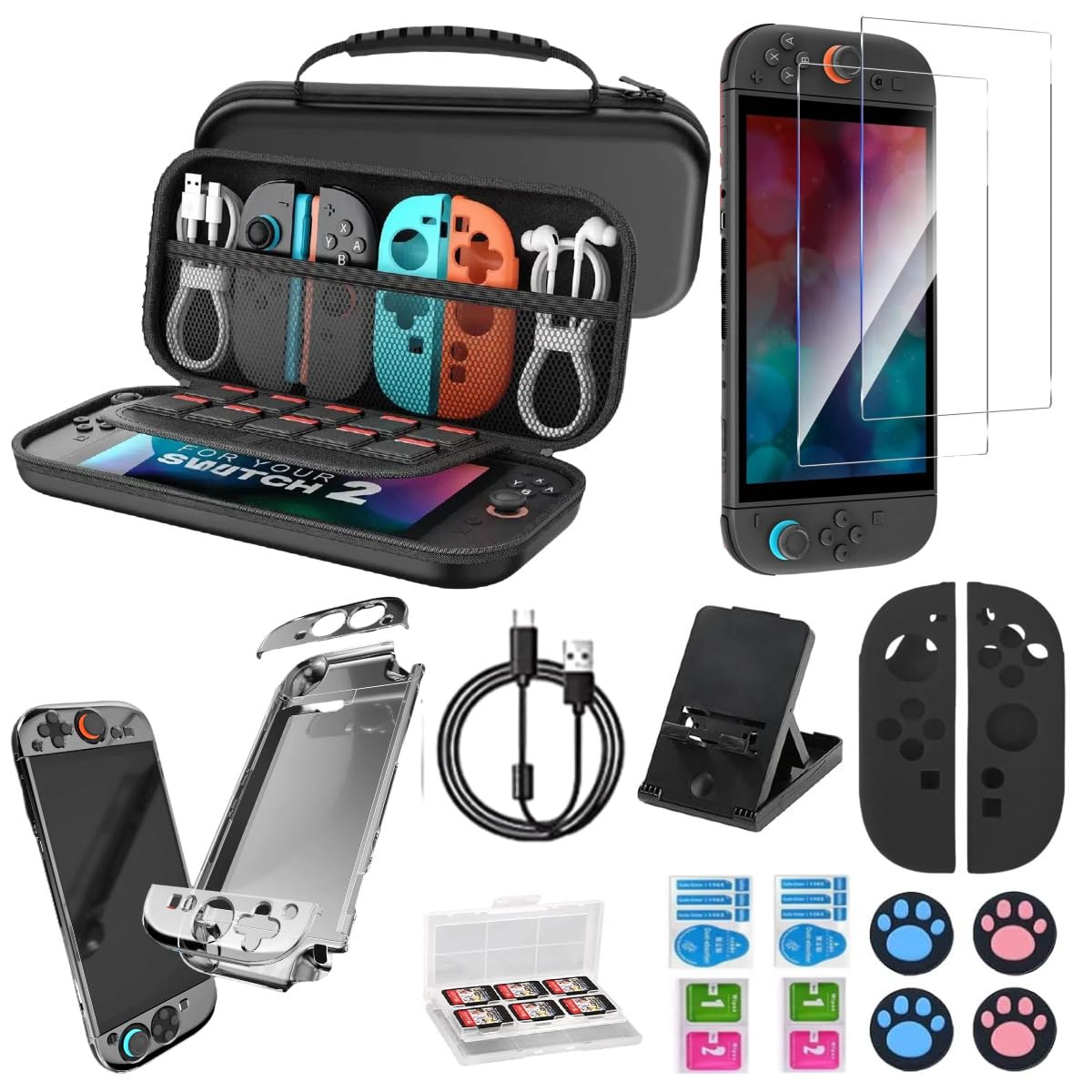 Carrying Storage All in One Case for Nintendo Switch 2 2025 Portable Travel All Protective Hard Messenger Bag