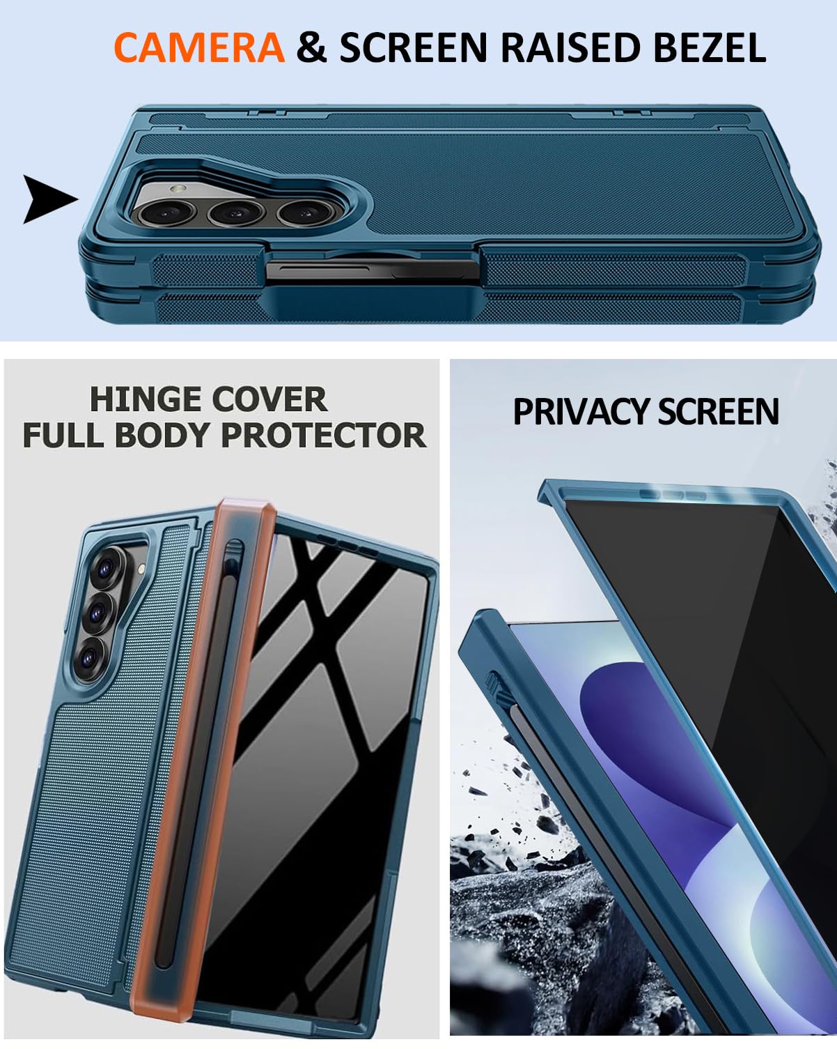 NINKI Custodia per Samsung Galaxy Z Fold 8 Ultra con pennino e portapenne e cavalletto nascosto, protezione magnetica per lo schermo della privacy, custodia per Samsung Z Fold 8 Ultra con portapenne