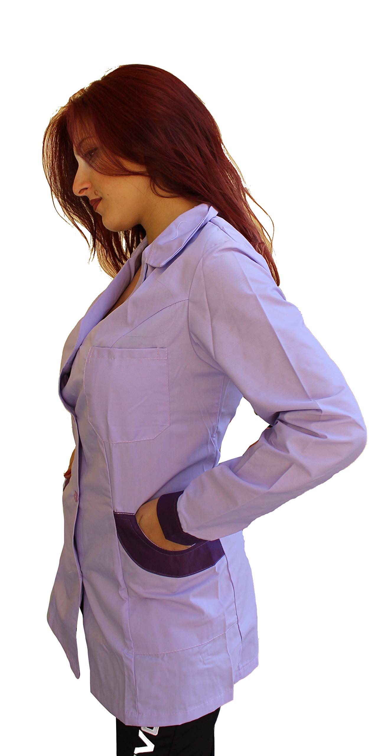 Bata de trabajo para mujer, chaqueta de trabajo, manga larga, estilo casual, casaca esteticista, maestra guardería