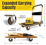 MaxWorks 80876 28.75" x 18.75" x 33" Foldable Platform Truck Push Dolly-330 lb. Weight Capacity-with Swivel Wheels