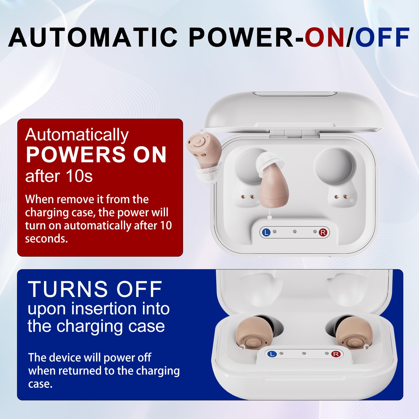 JINGHAO Amplificateur De Son Réchargeables Paires Complètes avec Boîtier de Chargement Portable(Droit & Gauche)