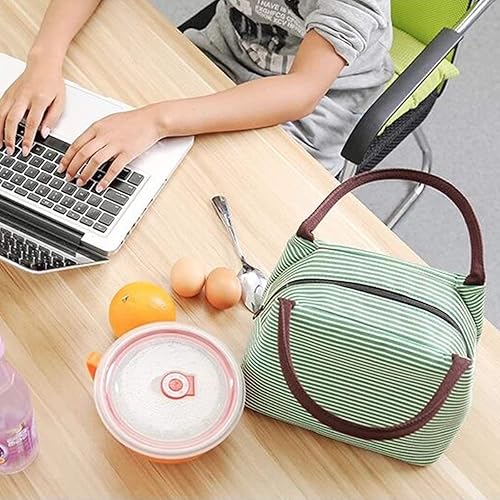 Miniatura 9 de Bolsa de almuerzo reutilizable portátil de 2 piezas bolsa de almuerzo aislada bolsa de picnic térmica para el trabajo la escuela picnic rojo  verde