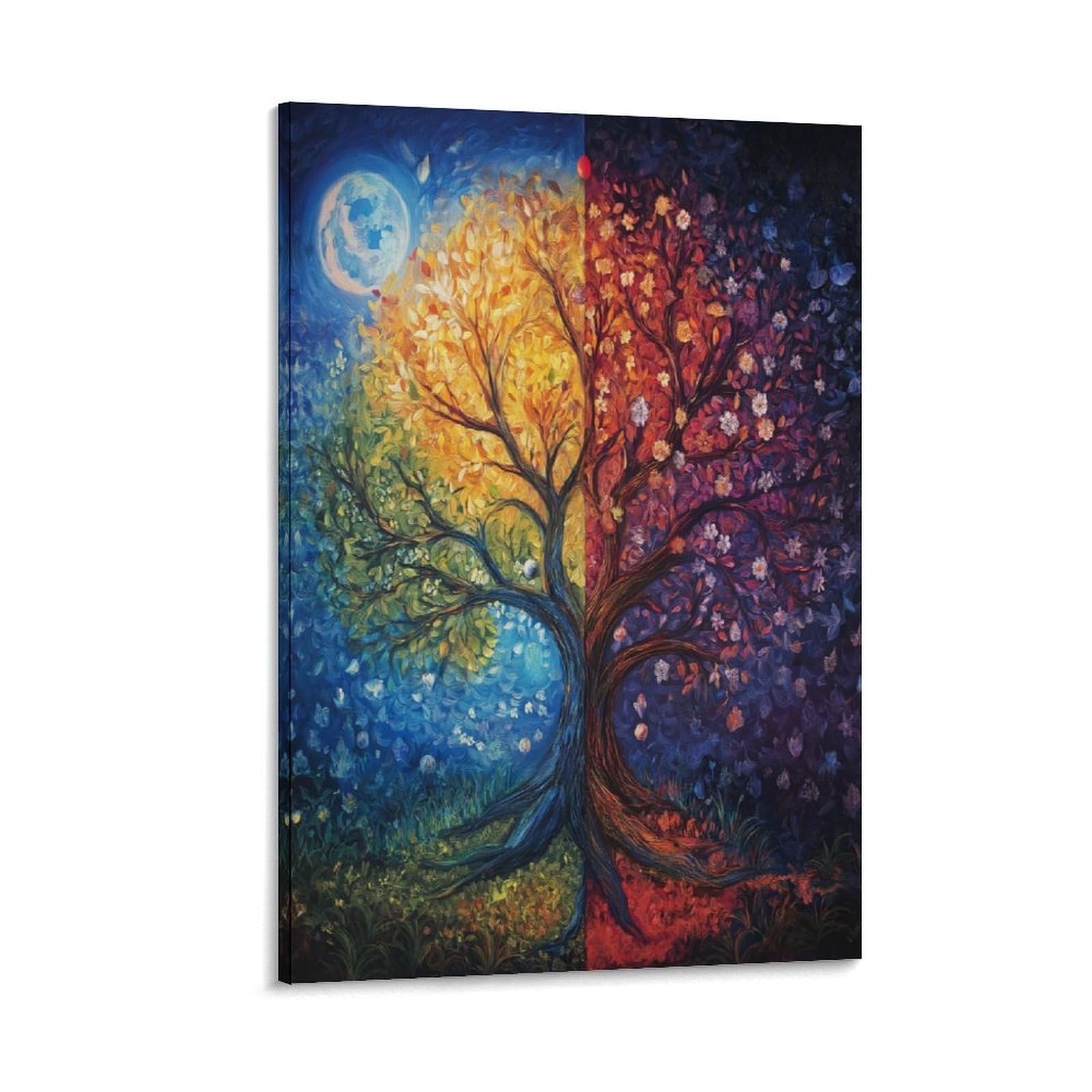 Arbre de la vie murale toile anti-reflet pour mur blanc vide - 6