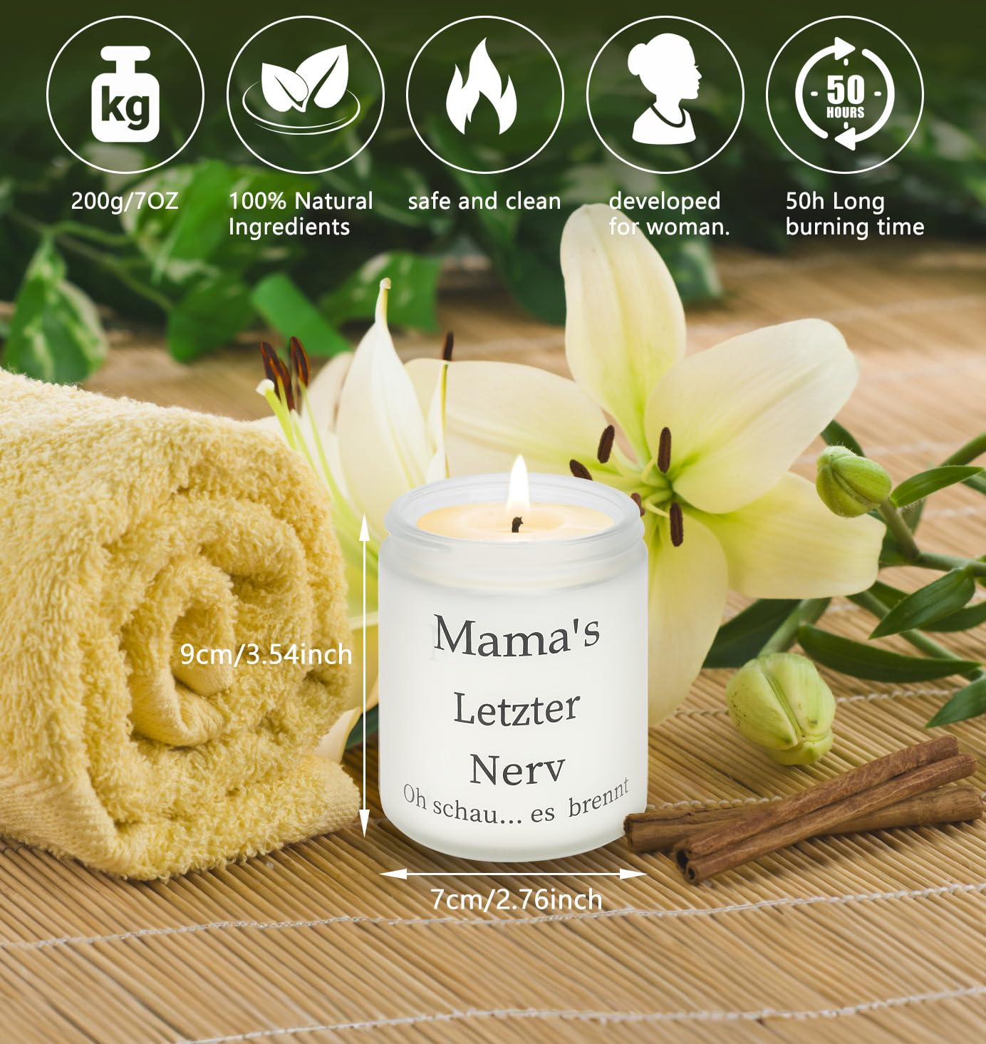 Idee Regalo per Nonna, Candele Profumate Originali Regali Di Compleanno per Nonna, Regali di Natale Festa della Nonna Candele Lavanda per Donne