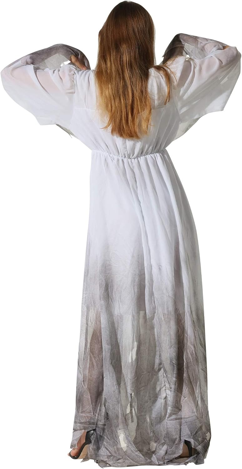 EraSpooky Women Gossamer Ghost Costume Gothic Victorian White Fancy Dress - Image 6