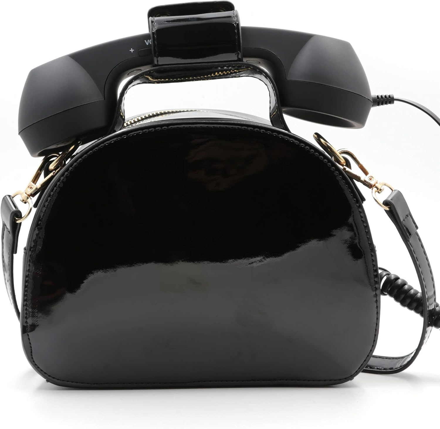 QiMing Retro dial telephone Crossbody Shoulder Bag,Pu Movable microphone Purse for Women - Image 4