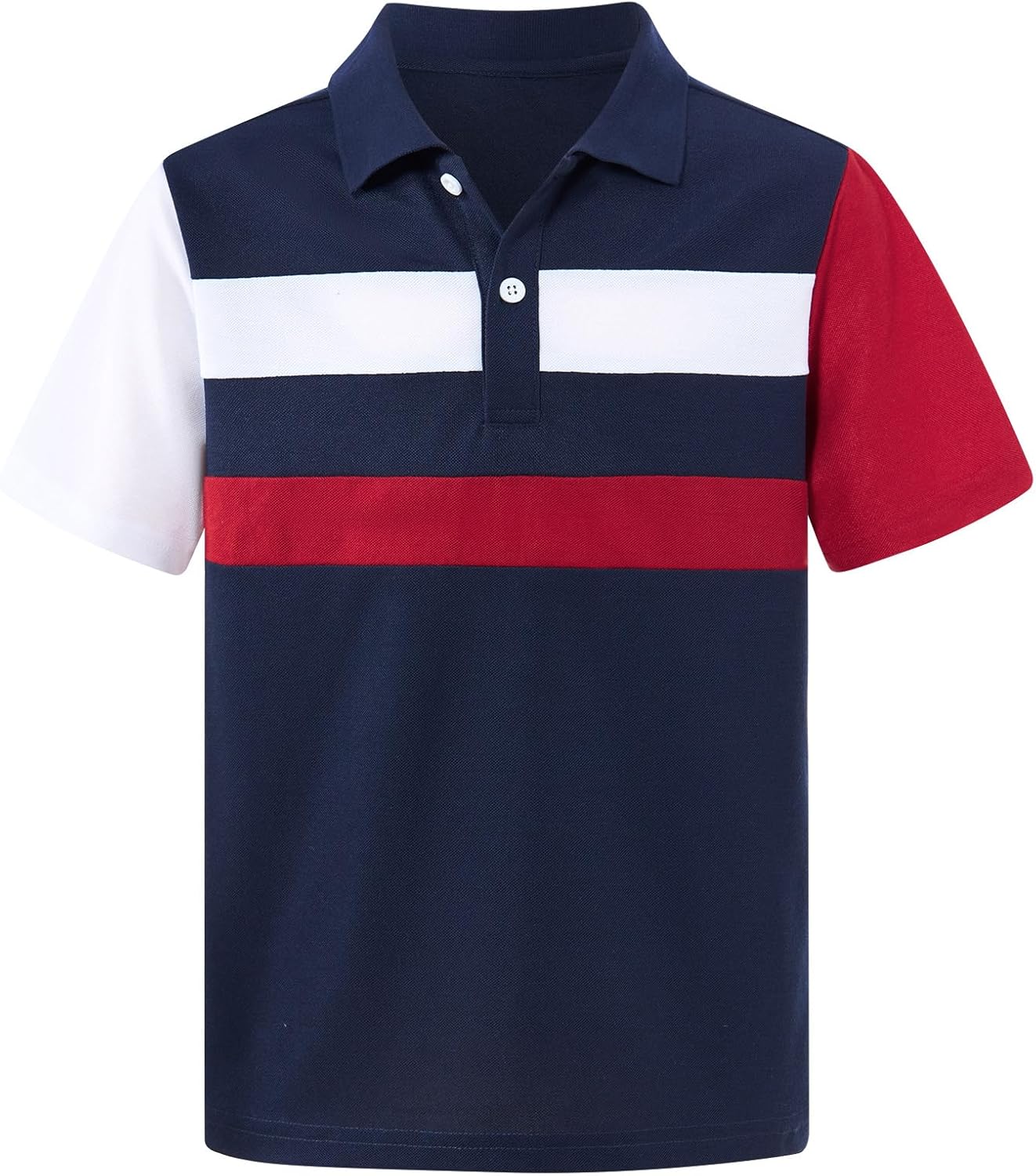 RAISEVERN Boys Polo Shirt Collared Uniform School Golf Shirts Tops 5-14 Years
