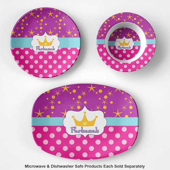 Personalized Sparkle & Dots Plastic Bowl - Microwave Safe - Composite Polymer