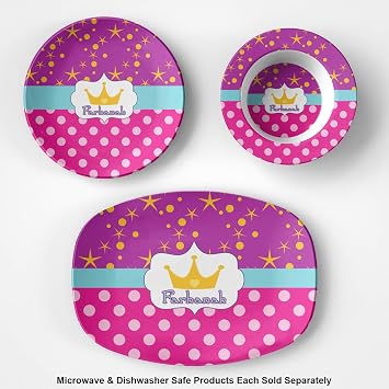 Personalized Sparkle & Dots Plastic Bowl - Microwave Safe - Composite Polymer