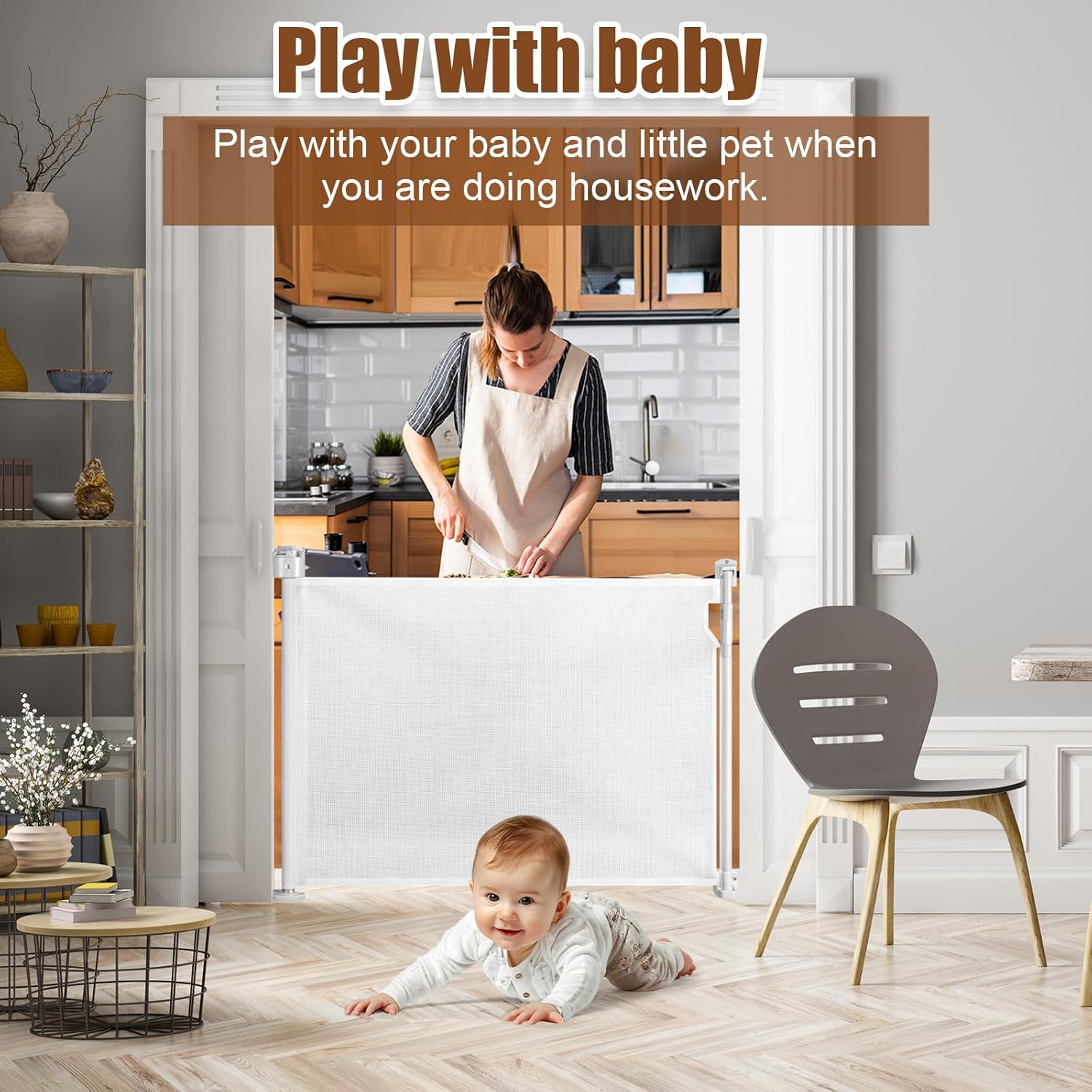 Baby Gate Replacement Parts Kit with Hardware, Wall Mounting Kit, Accessories - Brackets, Hooks, Latches, Screws for Mesh and Retractable Gates