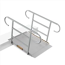 CAMMOO 4 FT Wheelchair Ramp with Handrails, 1200LBS Load Capacity