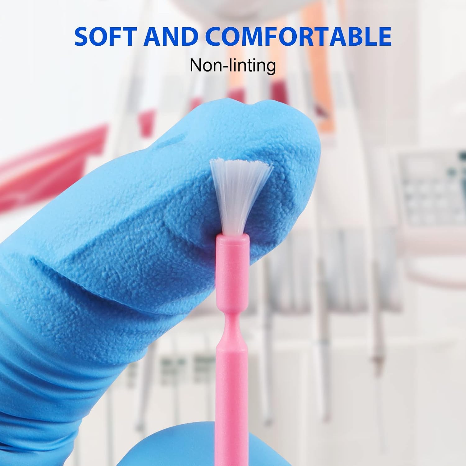 Disposable Dental Micro Applicators 400 PCS, Dental Microbrush Bendable Micro Swabs Applicator - Pink