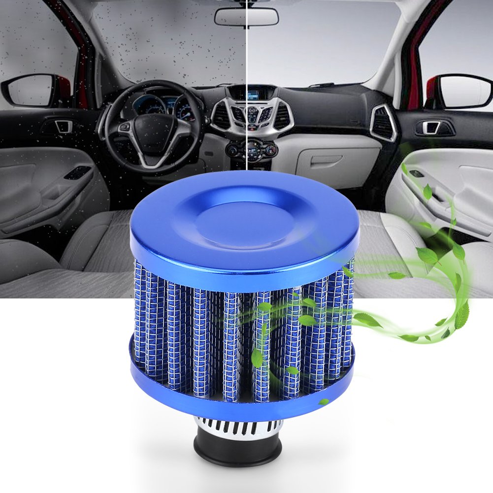 12mm Filtre à Air Entrée D'Air Kit De D'Admission Froid Universel Pour Les Véhicules En Forme Champignon Argent Bleu Rouge(Silver)-Filtre A