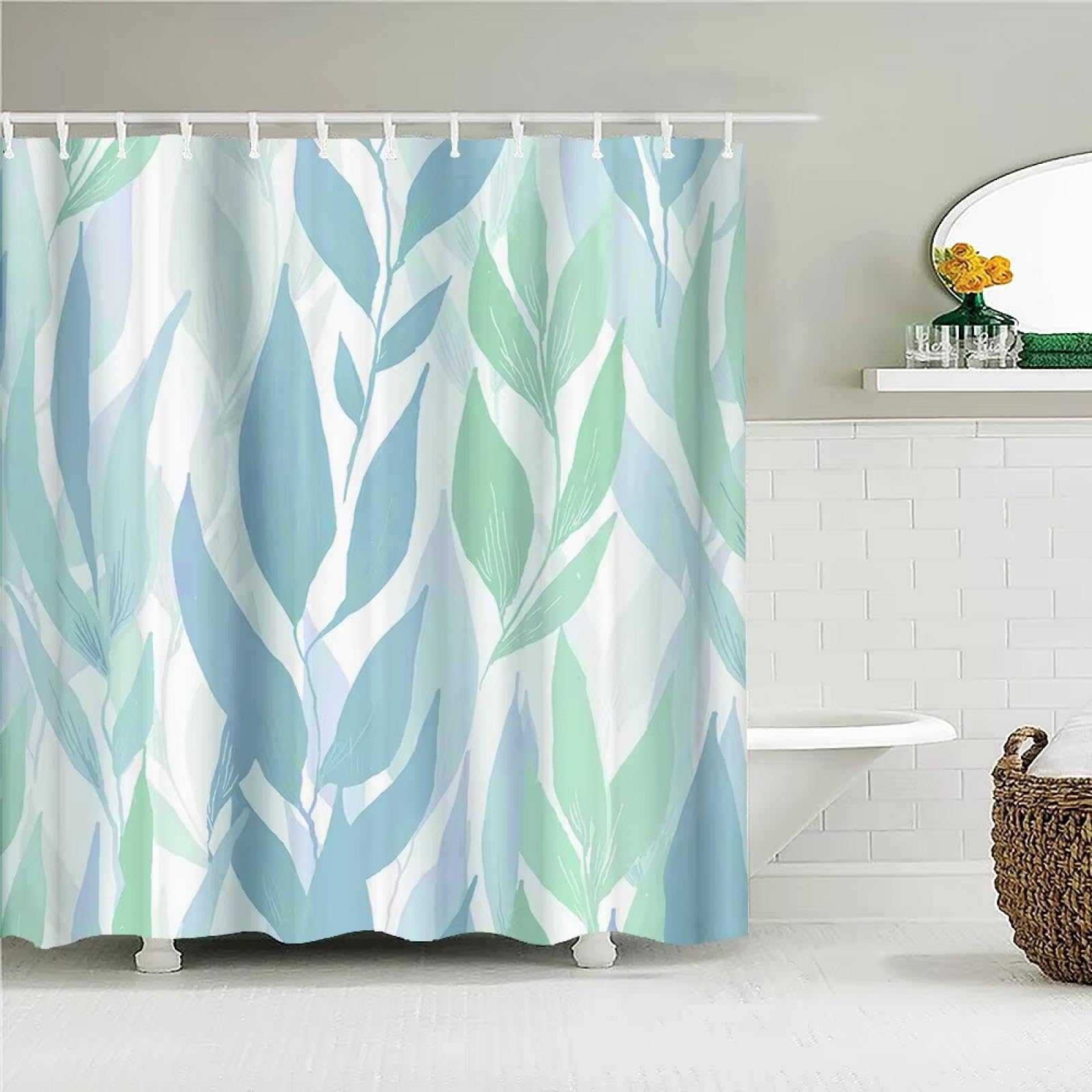 Rideau de douche anti éclaboussure en tissu lavable 130x220cm avec crochets inclus