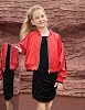 Perfashion サテン ボンバージャケット 女の子用 ジップアップ バーシティ クロップドコート キラキラ ウインドブレーカー ポケット付き 4-13歳