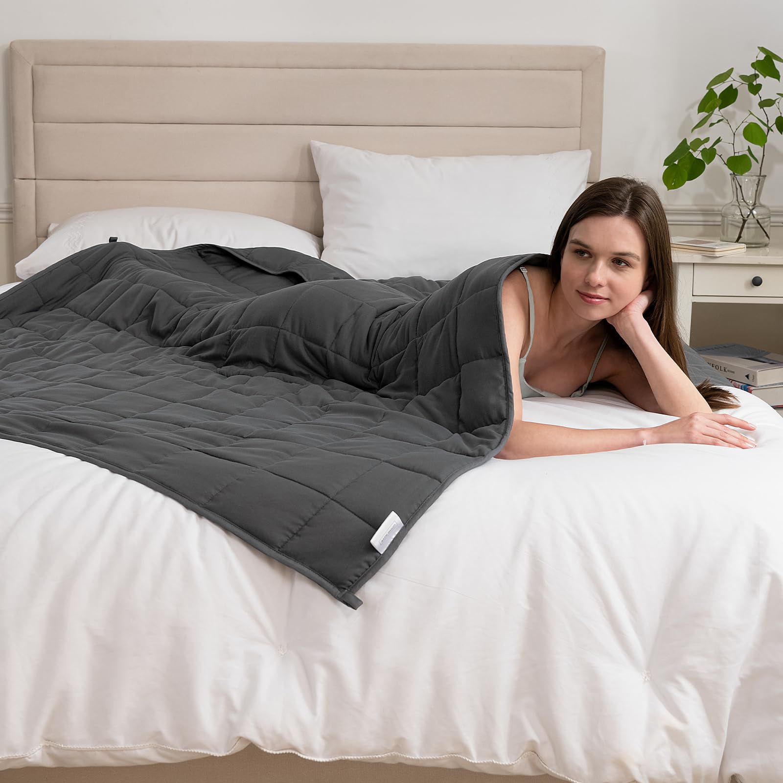Couverture Sommeil Profond 9 Kg Good Nite Couverture Lestée Anti-Stress Couverture De Bien-être Sensorielle Apaisante Et Relaxante Pour Adulte (Gris, 6 Kg, 150 X 200 Cm Couette Lestée