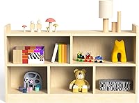 bbgroundgrm Birch Plywood Montessori Shelf: 5-Section Kids Toy Storage Cabinet for Playrooms, Classrooms & Daycares