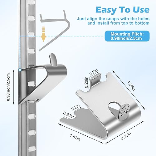 Miniatura 4 de HK 920158 Clip para estante del congelador, soporte para estante del refrigerador del refrigerador, clips de hebillas cuadradas de repuesto, ganchos