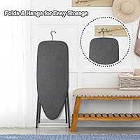Vista 4 de Duwee Tabla de planchar pequeña de 13 x 35 pulgadas con cubierta resistente al calor, tabla de planchar compacta plegable, ligera, fácil de Negro